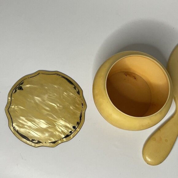 Vintage Vanity Set 3 pieces Hand Mirror, Box Container Powder with Lid - Picture 3 of 16